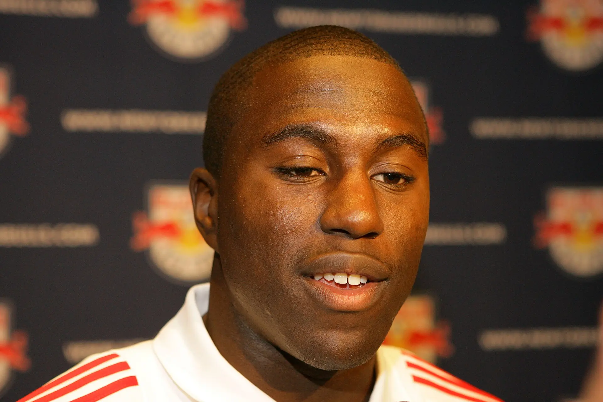 A young Jozy Altidore at a New York Red Bulls media event
